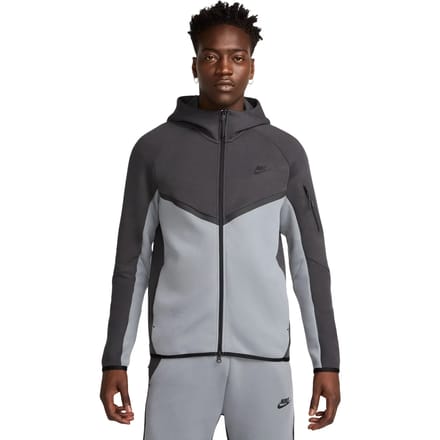 Nike tech fleece full-zip hoodie in de kleur grijs.
