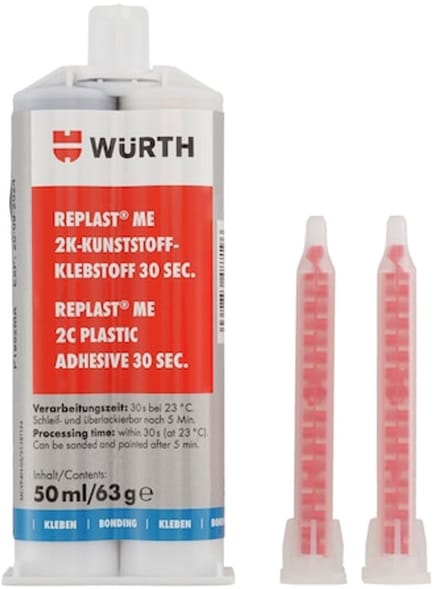 Wurth - 2c kunststoflijm replast® me 30 sec. - 2c kunststoflijm replast® me 30 sec. inhoud 50 ml