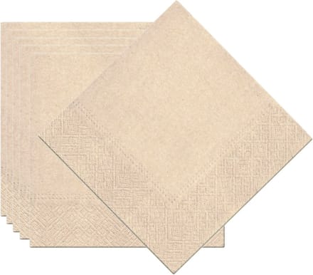 Chaks Feest servetten taupe/beige - 60x - papier - 33 x 33 cm