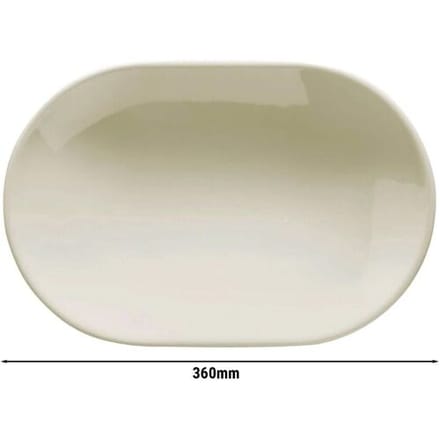 GGM Gastro (24 Stück) TEOS - Platte/Dönerteller - oval - Länge: 360mm - Creme Crème