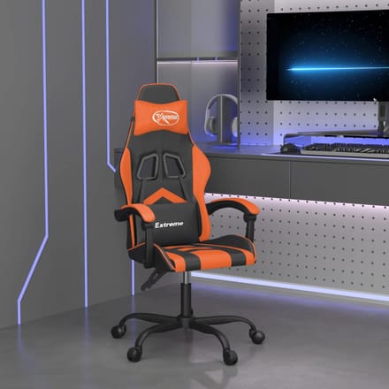 vidaXL - Gamestoel - kunstleer - zwart - en - oranje
