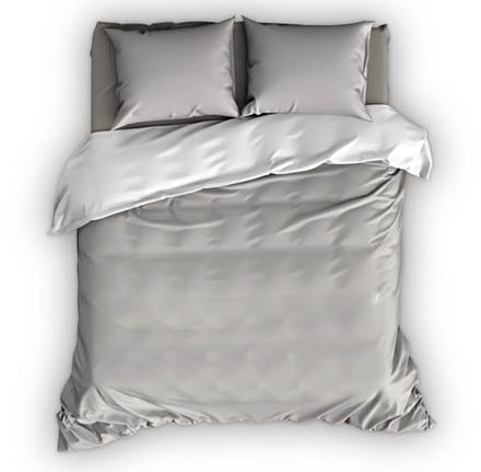 Satin d'Or Reverso Dekbedovertrek - Extra breed - 260x200/220 cm - Silver/Wit