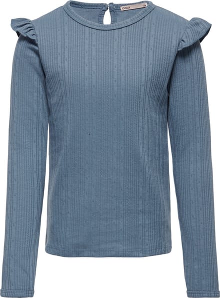 ONLY KOGMIMI LS FRILL TEE WVN Dames T-shirt - Maat 152