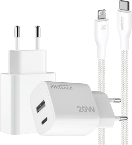 Phreeze usb c snellader 30w met kabel geschikt voor iphone 14 13 12 11 se - Power delivery oplader 1 meter