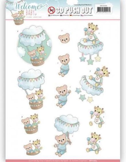 3D Pushout - Yvonne Creations - Welcome Baby - In The Air