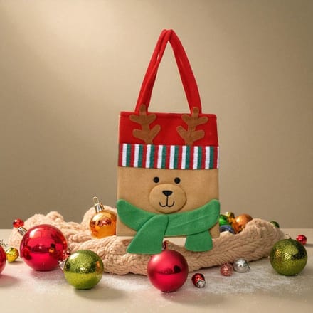 Cadeautasje voor Kerst met Rendier - Herbruikbaar en feestelijk