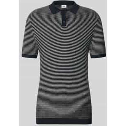 Slim fit gebreide poloshirt in two-tone-uitvoering model 'Triton'