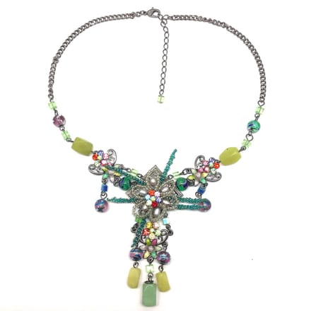 Behave - Ketting met Hanger en Bloemen - Multikleur - Trendy Accessoire voor Dames