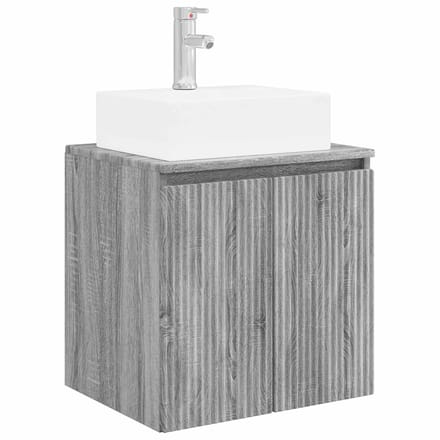 vidaXL - Wandgemonteerde - wastafel - van - een - meubel - Grijs - Sonoma