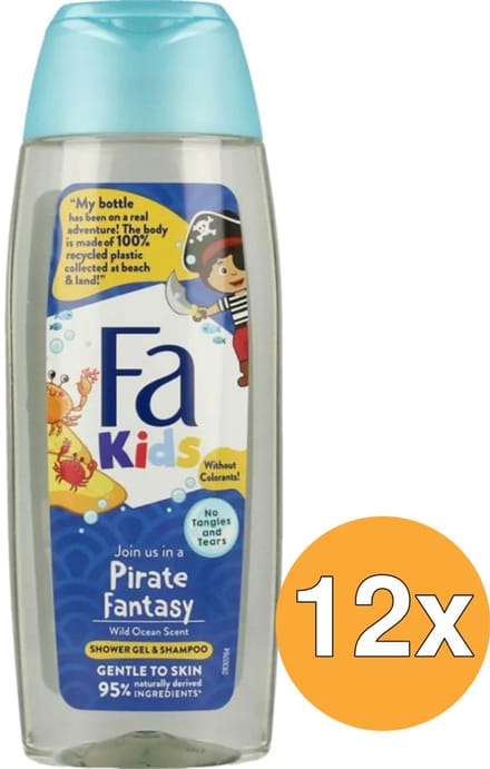 12x Fa Kids douche & shampoo piraat (250 ml)