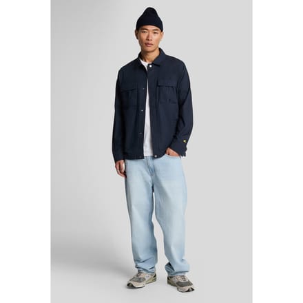 Lyle & Scott Ripstop Overshirt Dark Navy Größe: XS | Casual hemden Outlet | Herren | Blau