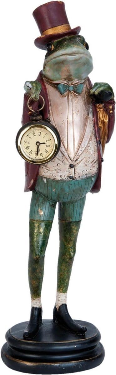 Clayre & Eef Beeld Kikker 14x17x44 cm Groen Polyresin