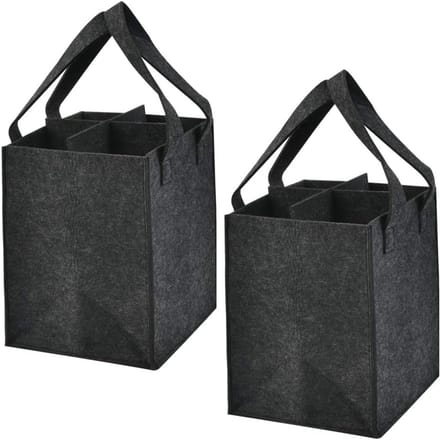 Geschenktas/draagtas in vilt voor 4 wijnflessen