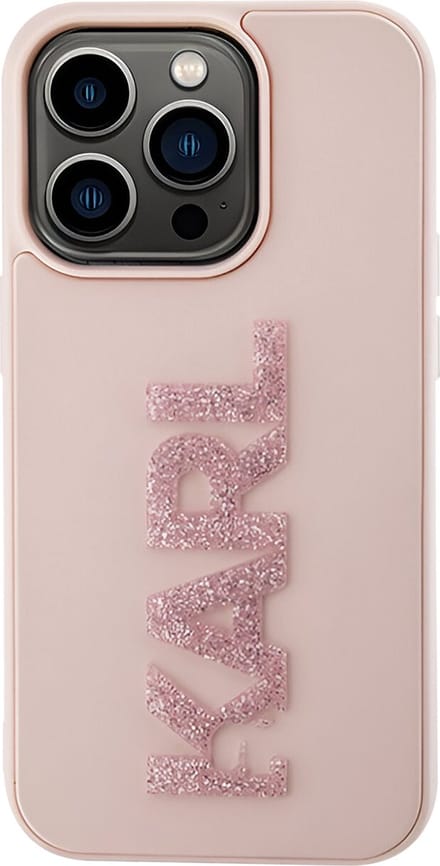 iPhone 15 Pro Max Backcase hoesje - Karl Lagerfeld - Effen Roze - TPU (Zacht)