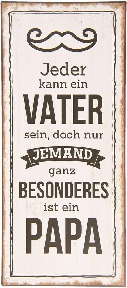 Clayre & Eef Tekstbord 13x30 cm Wit Zwart Metaal