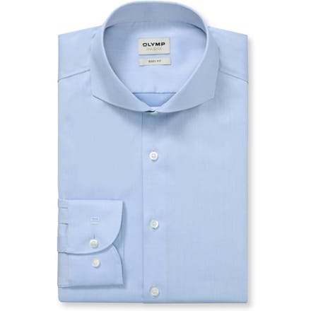 OLYMP Level Five Overhemd, Body Fit, Cutaway, Bleu