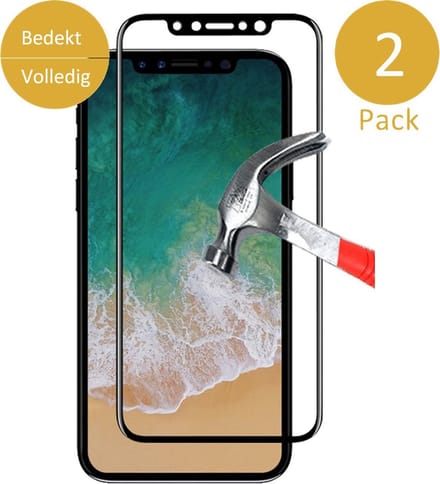 2x Screenprotector geschikt voor Apple iPhone Xs / X - Volledig Beeld Dekkend Screen Protector van iCall