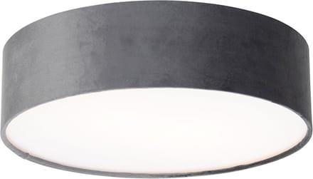 QAZQA drum - Moderne Plafondlamp - 2 lichts - Ø 40 cm - Grijs - Woonkamer | Slaapkamer | Keuken