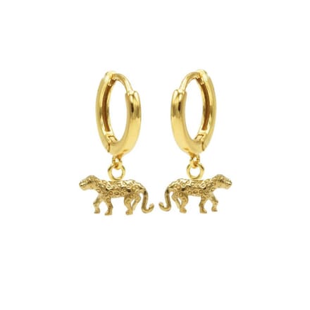 Karma Oorringen Hinged Hoops Leopard Goud