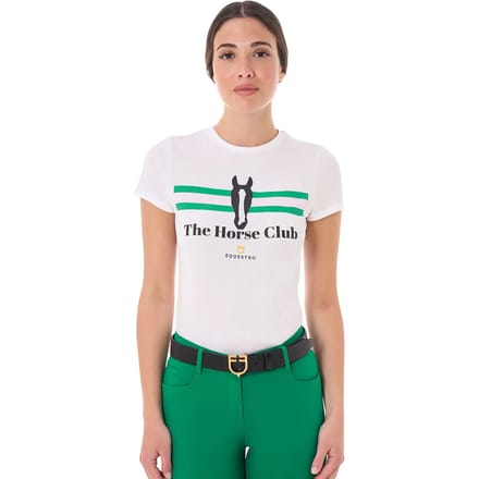 Katoenen dames-T-shirt Equestro stripe