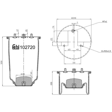 Veerbalg, luchtvering FEBI BILSTEIN 102720
