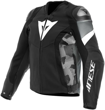 Dainese Avro Leren 5 Jas Zwart Wit Antraciet - Jas