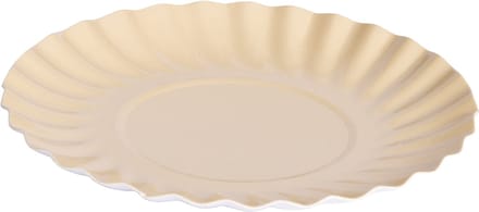 Gebaksschoteltje Rond Ribbel Ecru Ø8,8cm 25st.