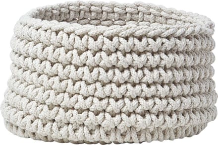 Homescapes Gebreide opbergmand, 100% katoen, naturel, 37 x 21 cm