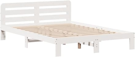 Bedframe Massief Grenenhout - Houten Ledikant - Slaap Comfort - Stevige Constructie - 150x200 cm - Wit