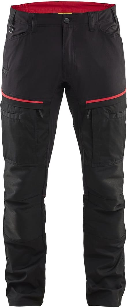 Blaklader Service werkbroek met stretch 1456-1845 - Zwart/Rood - C148
