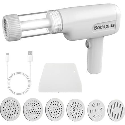 Sodaplus Automatische Pastamachine Draagbare Elektrische Noedelmaker 6-in-1 Snoerloos Draagbaar wit