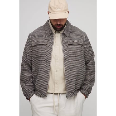 Plus Check Boxy Regular Fit Harrington Jacket | Size 2XL