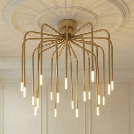 Lucande LED plafondlamp Ariadne, Ø 57 cm, mat goud, 20 lampen