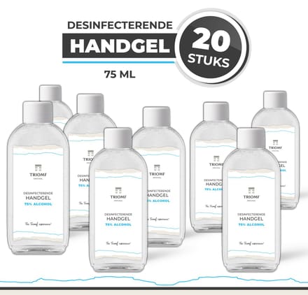 Handgel 75% - 75 ml - 20 stuks - Triomf Cosmetica | Desinfecterende Hand gel Pocket size