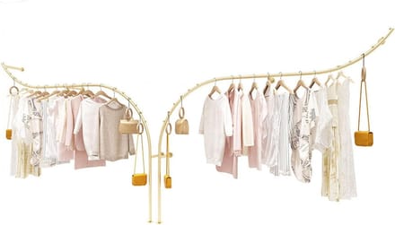 Kledingrek Metaal - Wandhanger Garderobe - Retail Display - Duurzame Constructie - 200CM - Goud