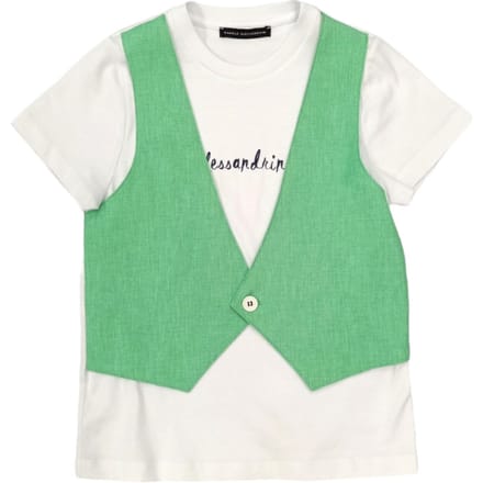 Daniele Alessandrini - Wit T-shirt met Groen Vest 1296M00073