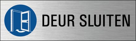 Deur sluiten deurbordje met zelfklevende strip