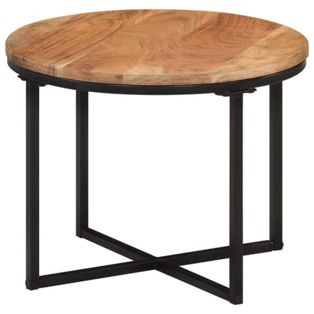 vidaXL - Salontafel - 45x45x35 - cm - massief - acaciahout - en - ijzer