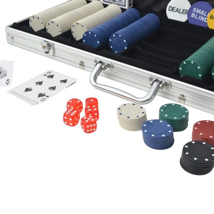 vidaXL Pokerset met 500 chips aluminium
