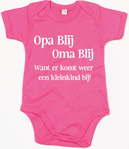 Rompertje Opa Blij Oma Blij-Fuchsia-0-3 Maanden