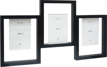 Deknudt Frames multifotolijst S68UB2 P3 - zwart - mdf/kunststof - 3x 10x15