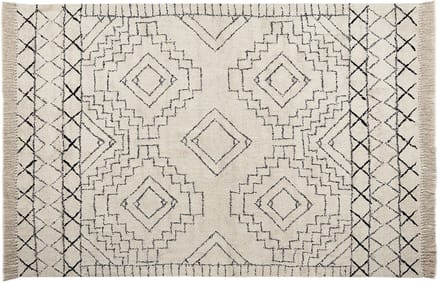 ZEYNE - Laagpolig vloerkleed - Beige - 140 x 200 cm - Katoen
