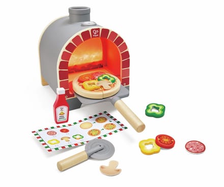 Hape Licht & Knetter Pizzaoven - Houten Speelkeuken Accessoire voor Kinderen