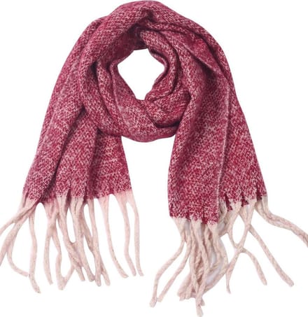 Dielay - Zachte Sjaal met Franjes - 190x50 cm - Rood