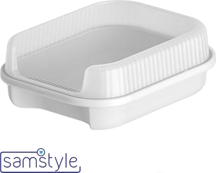 Samstyle - Kattenbak - Open - Modern - Hip Design - Wit - Trendy - Incl. Schep - Design Kattenbak