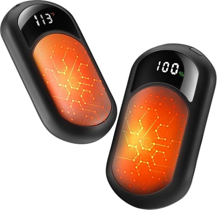 2 Stuks Oplaadbare Handwarmers met LED Display en 6400mAh Batterij