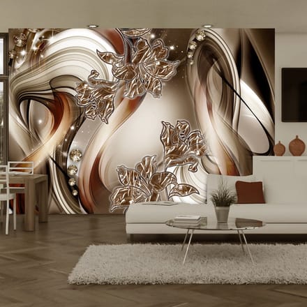 245cm X 175cm - Zelfklevend fotobehang - Bruine symfonie, 8 maten, premium print