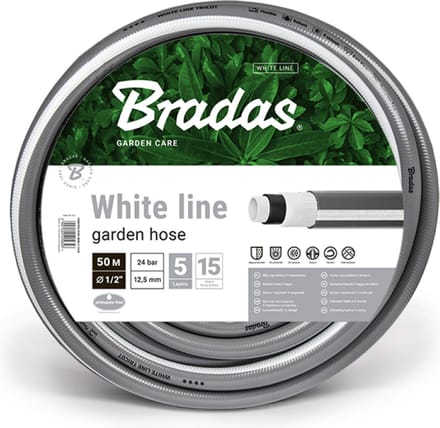 Bradas Tuinslang White Line – 13 mm (1/2") – 20 m – 5-laags, Anti-knik, UV-bestendig