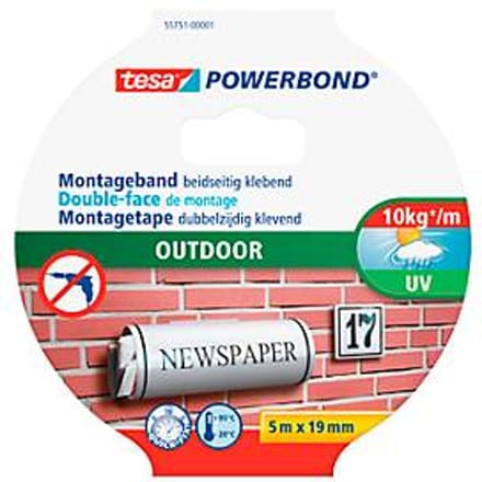 OUTDOOR 55751-00001-03 Montagetape tesa Powerbond Zwart (l x b) 5 m x 19 mm 1 stuk(s)