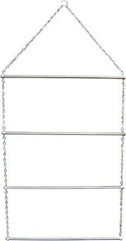 RelaxPets - Dekenrek - Dekenladder - 4 Laags - Metaal - Zilver - 60x28 cm